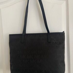 Michael Kors Monogram Logo Black Fabric Putse Bag